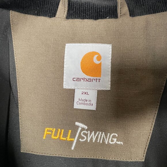 Carhartt Men 2XL Brown Full Swing Relaxed Fit Ripstop Insulated Jacket Hooded - Picture 6 of 12